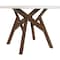 Armen Living Venus 54" Round Mid-Century Modern White Marble Dining Table with Walnut Wood Legs LCVEDIWA - alternate 2